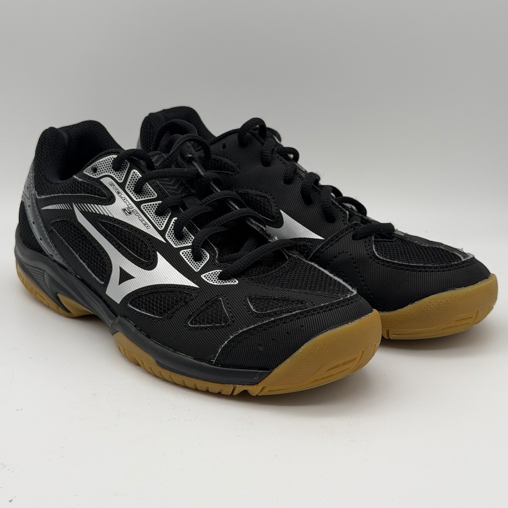 Mizuno Cyclone Speed 2 Womens 7.5 Volleyball Shoes Black Silver Gum 430270